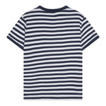Max Mara T-Shirt Girocollo Fantasia A Righe con Logo per Bambina MX0162 BIANCO/BLU MAX MARA 