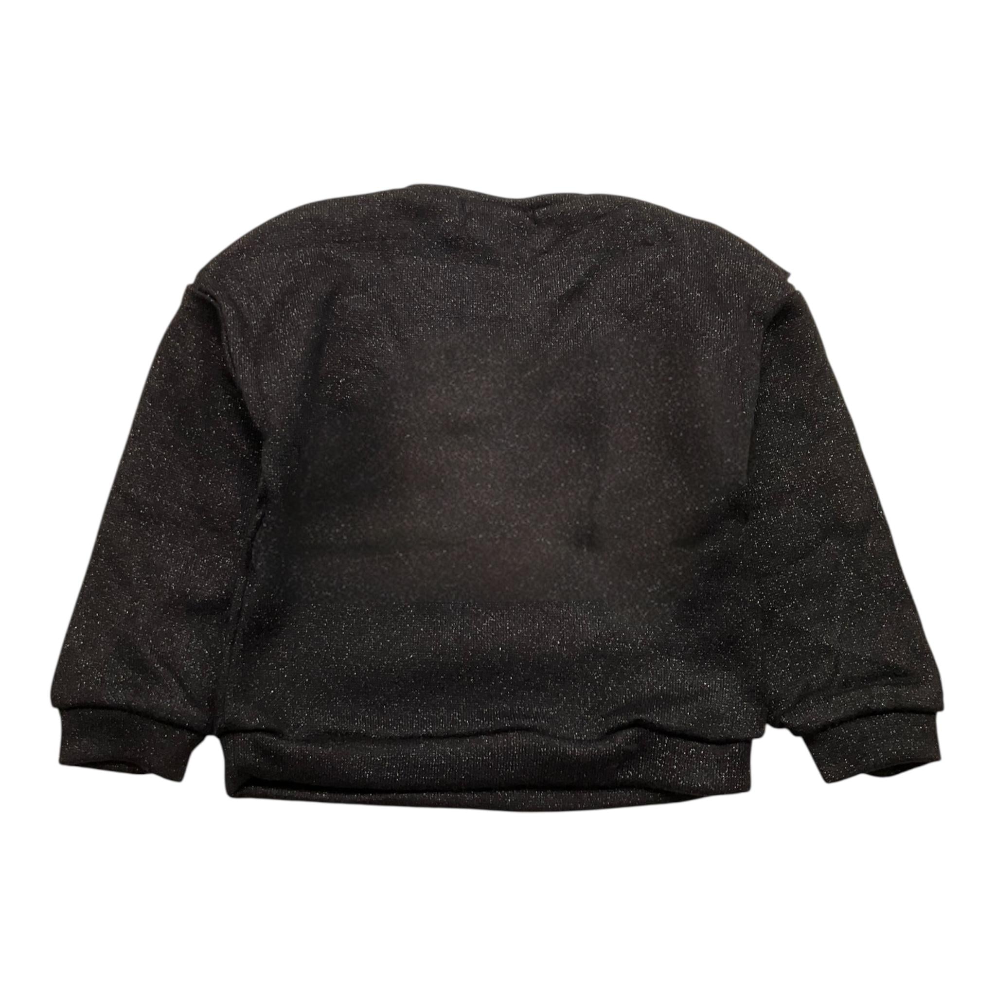 MOUSSE felpa girocollo tinta unita con rouches Nero per Bambina SUPER NERO MOUSSE 