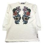 JOHN RICHMOND abito felpa tinta unita girocollo con stampa Bianco per Bambina RGA251100FES BIANCO JOHN RICHMOND 