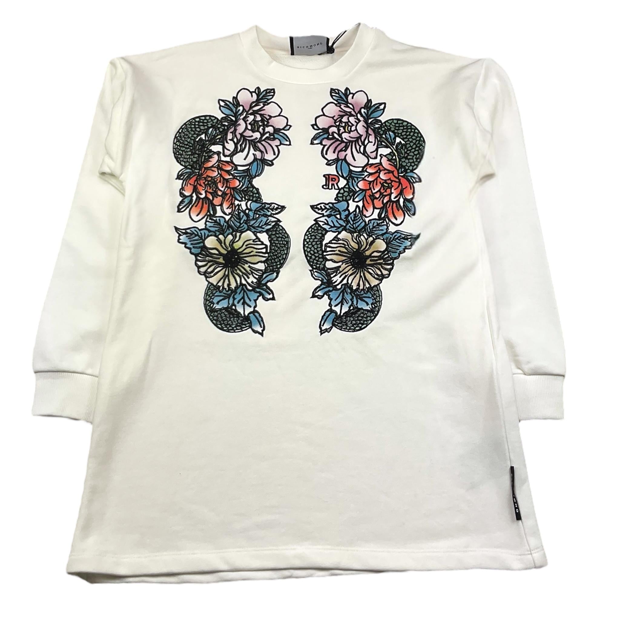 JOHN RICHMOND abito felpa tinta unita girocollo con stampa Bianco per Bambina RGA251100FES BIANCO JOHN RICHMOND 