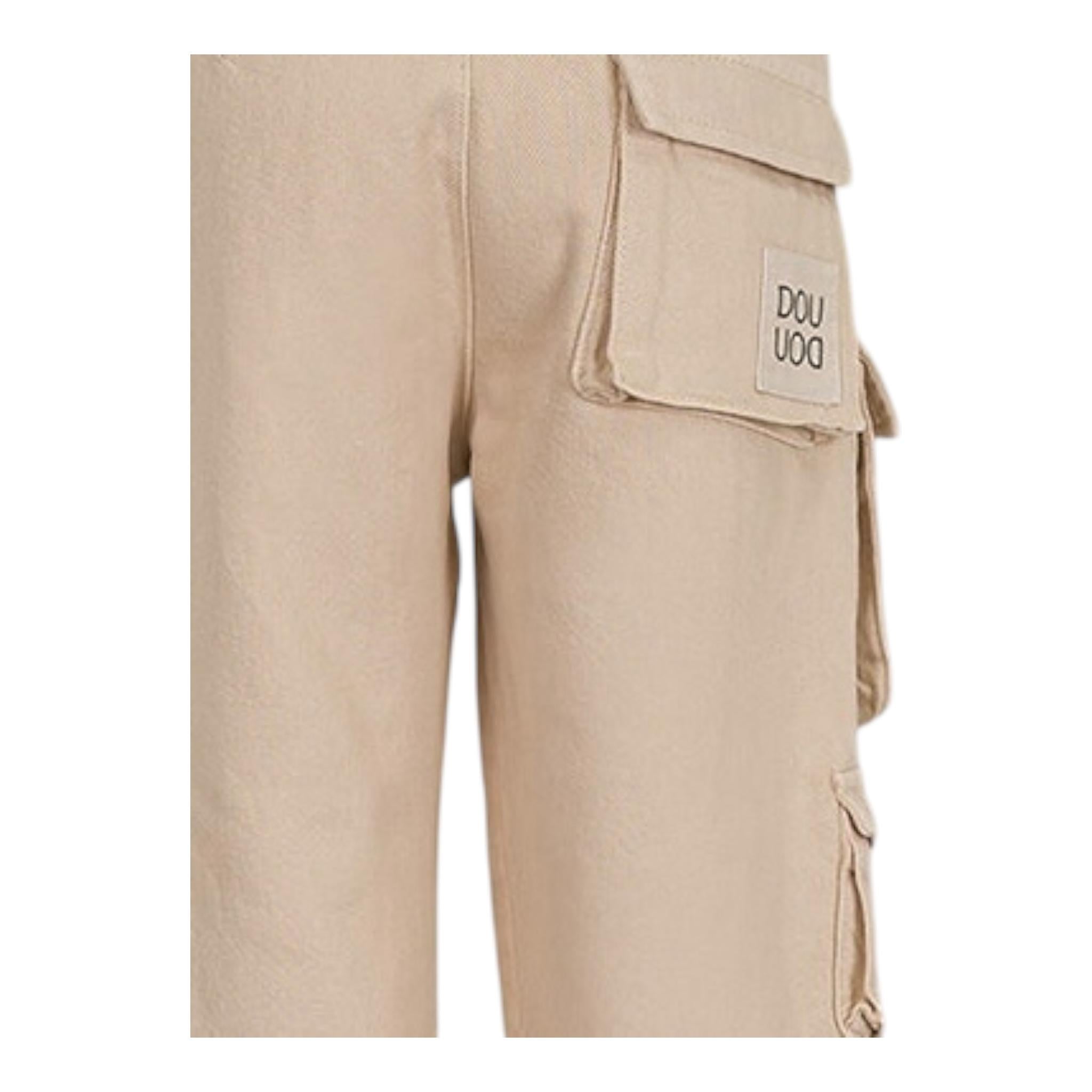 Dou Dou Pantalone Modello Cargo Tinta Unita per Bambina DW6P30 BEIGE DOU DOU 