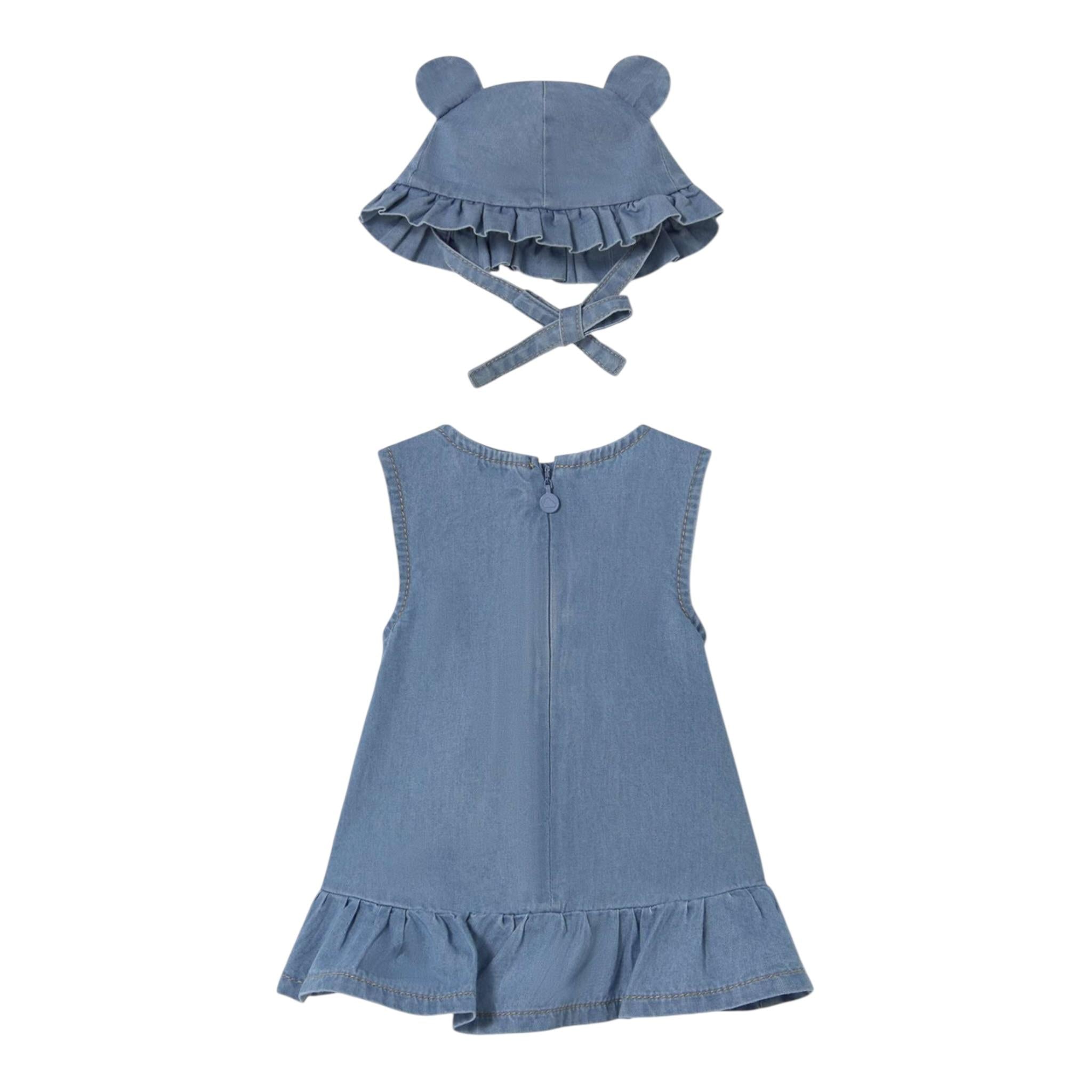 Mayoral Set Abito In Denim-Cappello Blu per Neonata 1871X BLU MAYORAL 