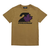 DSQUARED2 t-shirt girocollo tinta unita con stampa Verde per Bambino DQ2471X VERDE DSQUARED2 