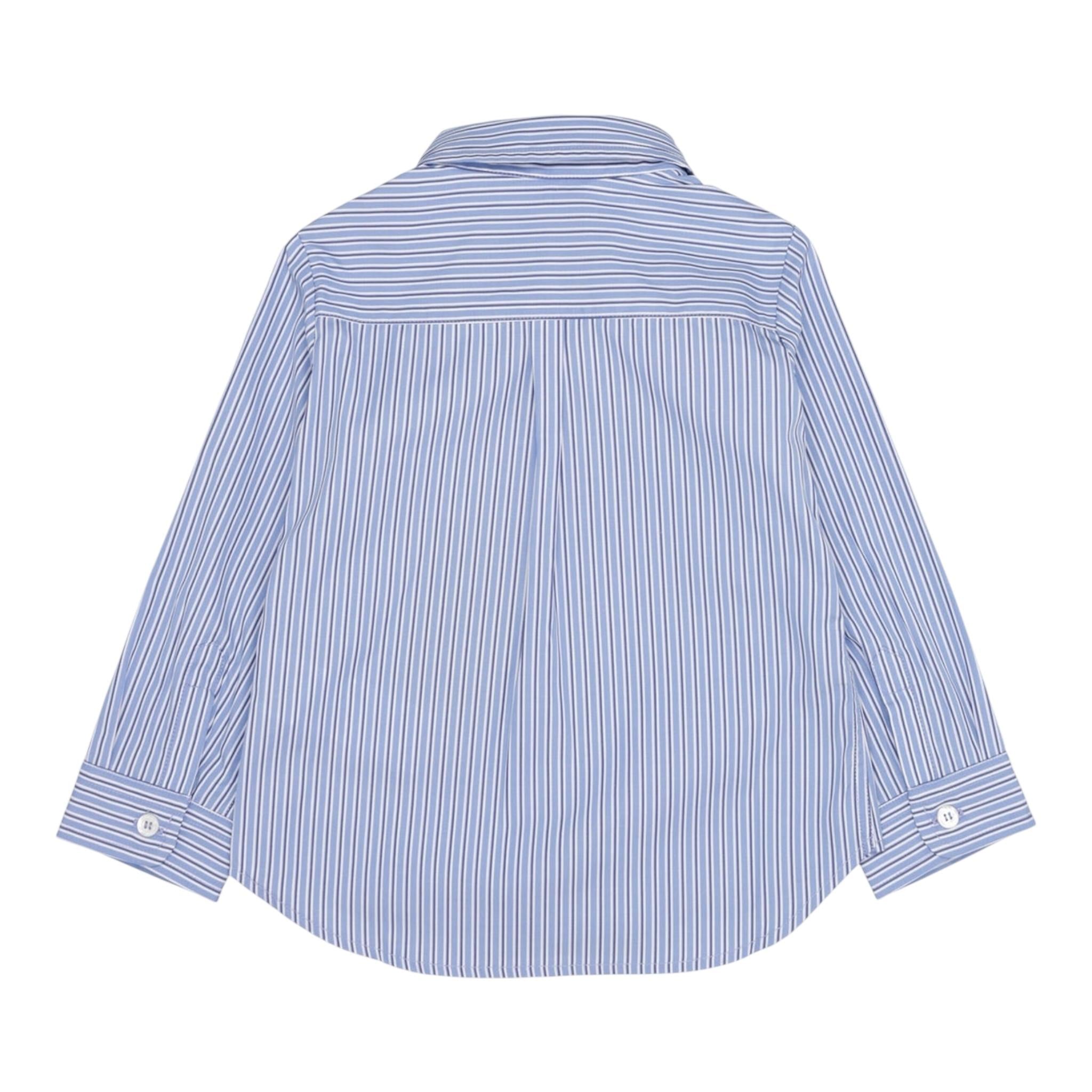 Etro Camicia Tinta Unita con Manica Lunga Fantasia A Righe per Neonato GV5510 AZZURRO ETRO 