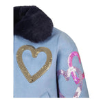 BillIEBLUSH cappotto tinta unita con colletto pelliccia Azzurro polvere per Neonata U20433 AZZURRO POLVERE BillIEBLUSH 