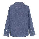 Saint Barth Camicia Manica Lunga Tinta Unita per Bambino AGN0001003 BLU SAINT BARTH 