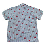 Saint Barth Camicia Tinta Unita con Fantasia A Righe Mezza Manica per Bambino 00783L BIANCO SAINT BARTH 
