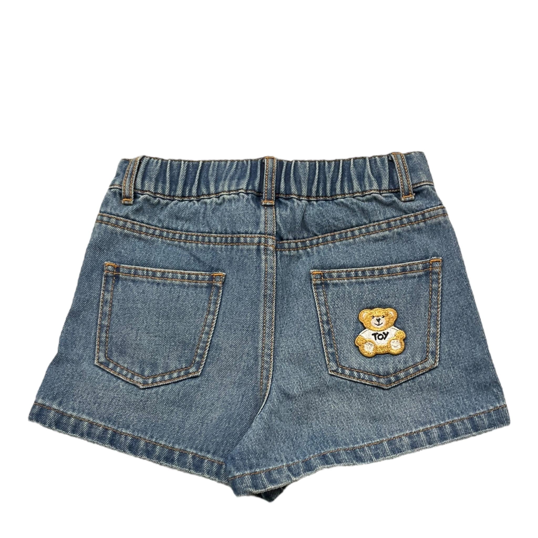 Moschino Short Tinta Unita con Elastico In Vita per Bambina HDQ01OX BLU MOSCHINO 