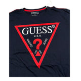 Guess Shirt Girocollo Tinta Unita con Logo per Bambino L84I29K8HM0 BLU GUESS 