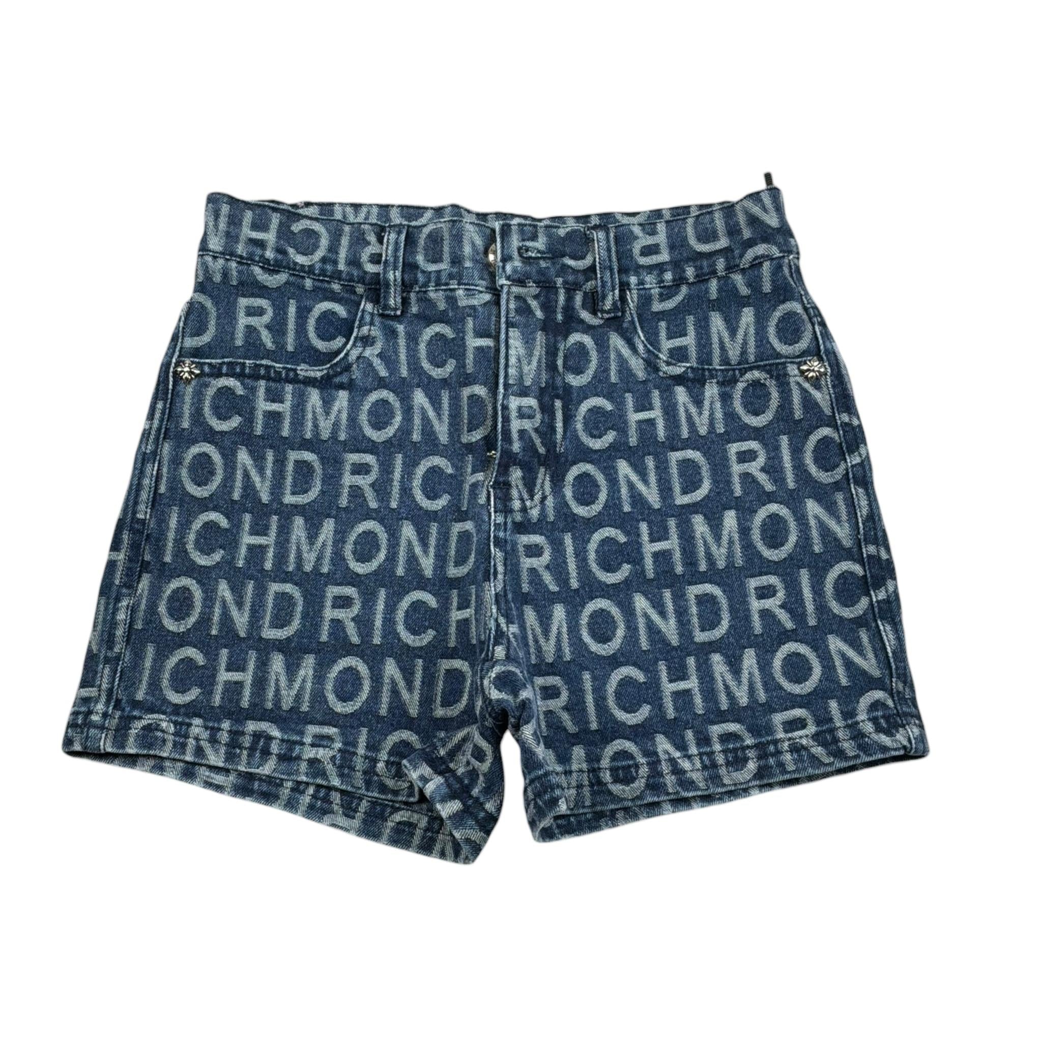 John Richmond Short In Denim Tinta Unita con Stampa per Bambina RGP26122SH BLU JOHN RICHMOND 