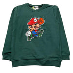 MOUSSE felpa chiusa girocollo tinta unita con stampa mario Verde per Bambino HFKG368GJ VERDE MOUSSE 