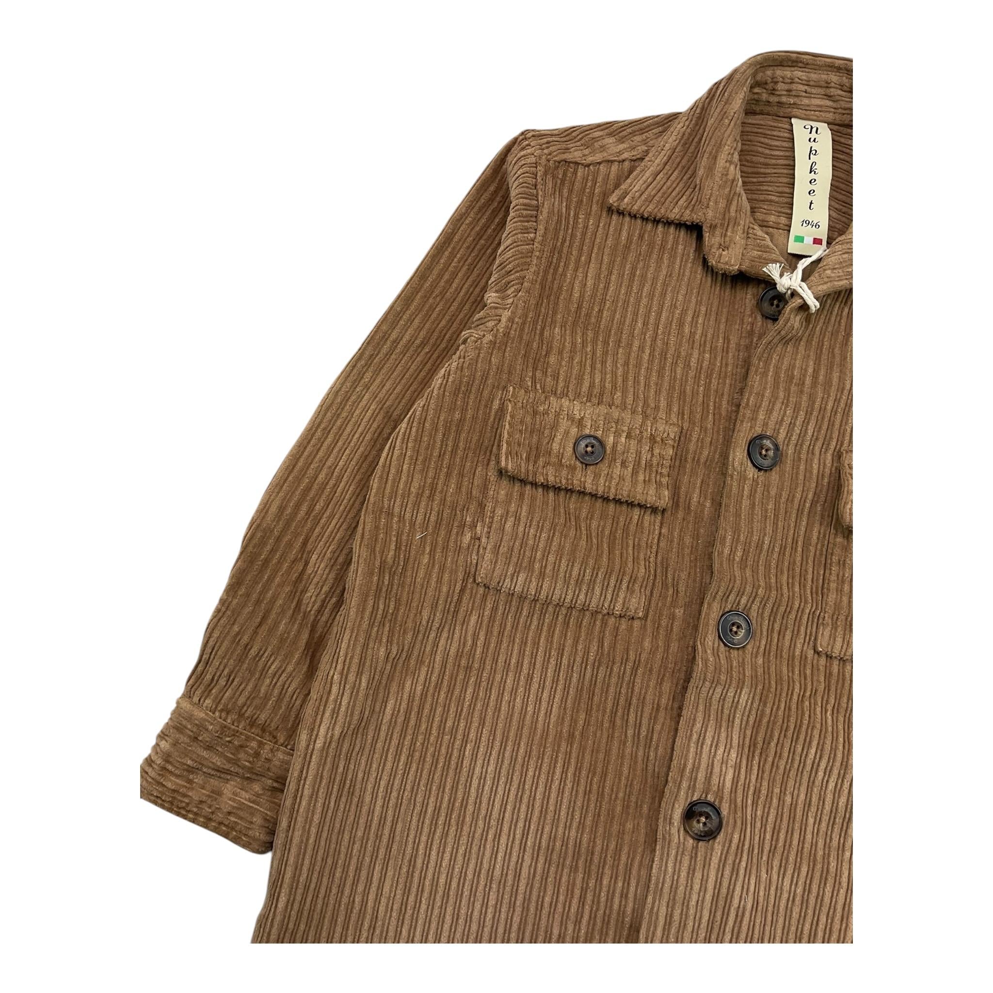 NUPKEET camicia manica lunga tinta unita in camoscio Cammello per Bambino 4DNK335 CAMMELLO NUPKEET 