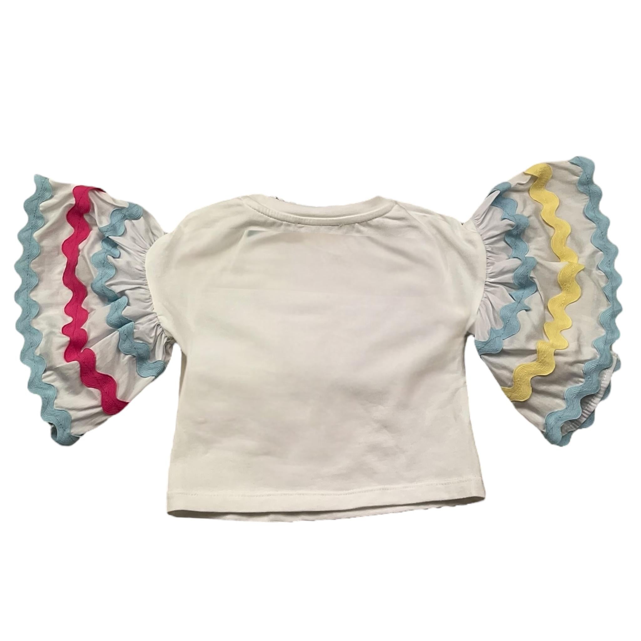 Miss Grant T-Shirt Tinta Unita Girocollo con Stampa per Neonata MG1300N BIANCO MISS GRANT 