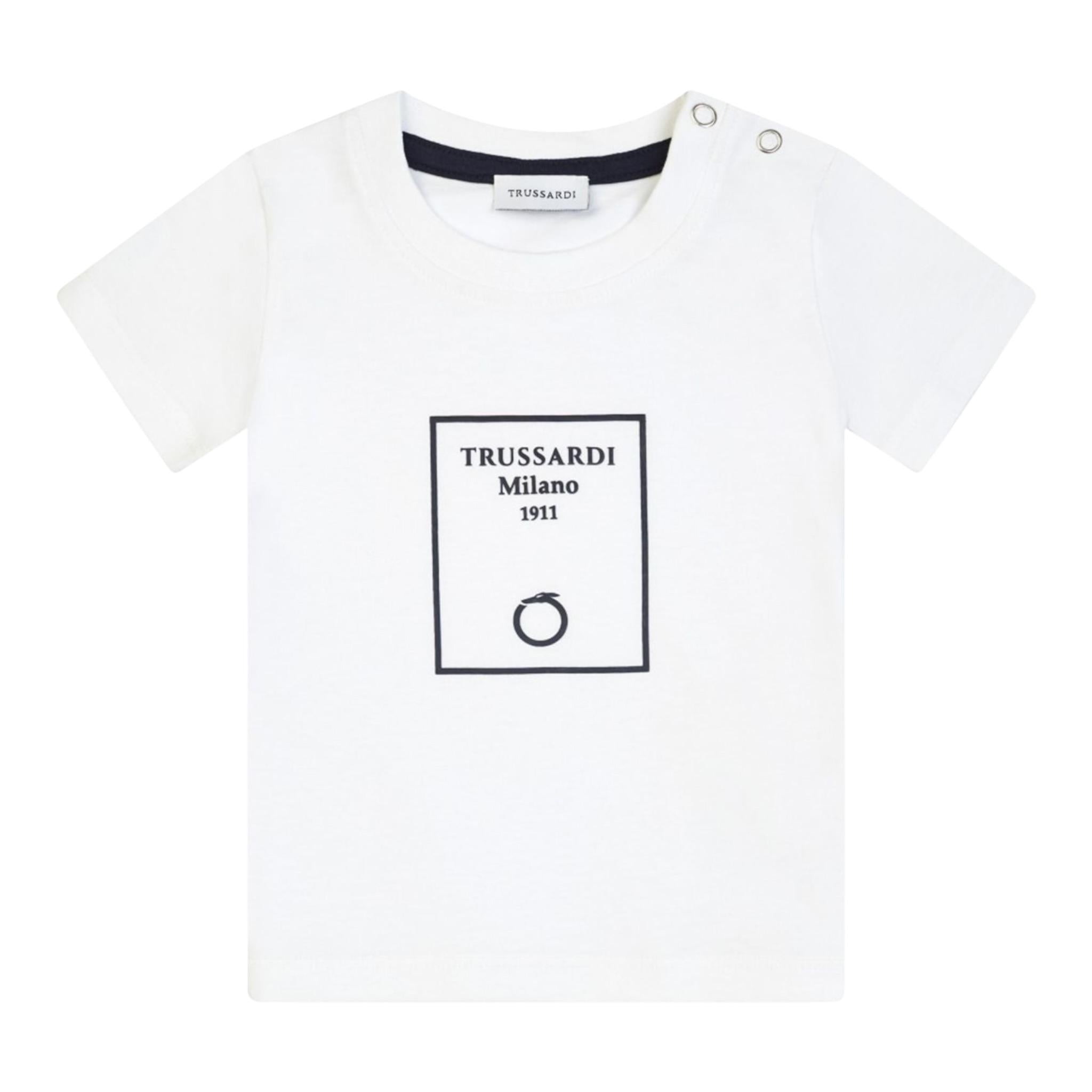 Trussardi T-Shirt tinta unita con Stampa Bianco per Neonato TIP25046TSX BIANCO TRUSSARDI 