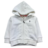 Trussardi Felpa con Zip E Cappuccio Tinta Unita con Logo per Neonato TIP26090FE BIANCO TRUSSARDI 