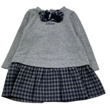 Le Bebe Abito Manica Lunga Tinta Unita con Applicazioni per Neonata LBG0369 GRIGIO LE BEBE 