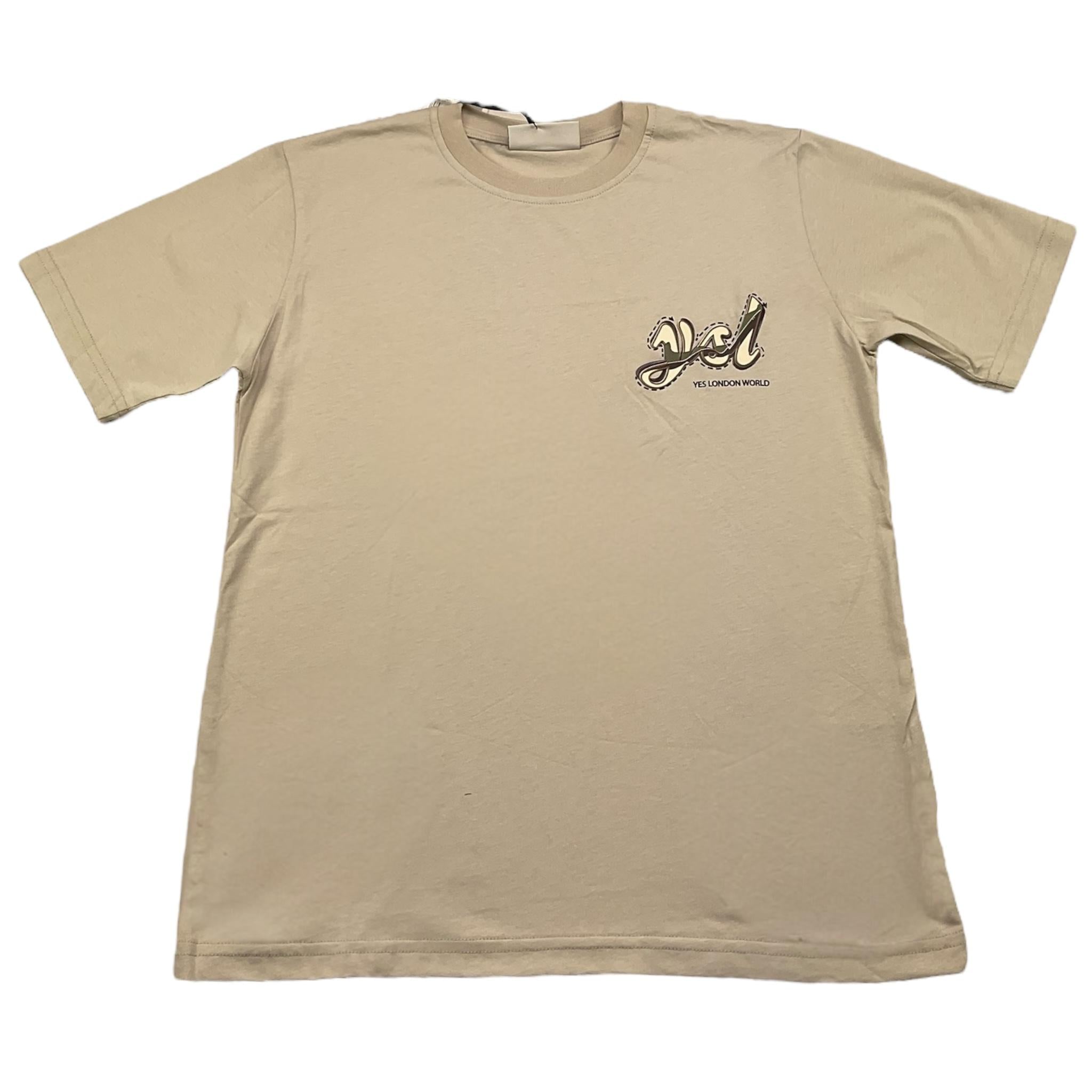 YES LONDON t-shirt girocollo tinta unita con logo Beige per Bambino JR2113 BEIGE YES LONDON 