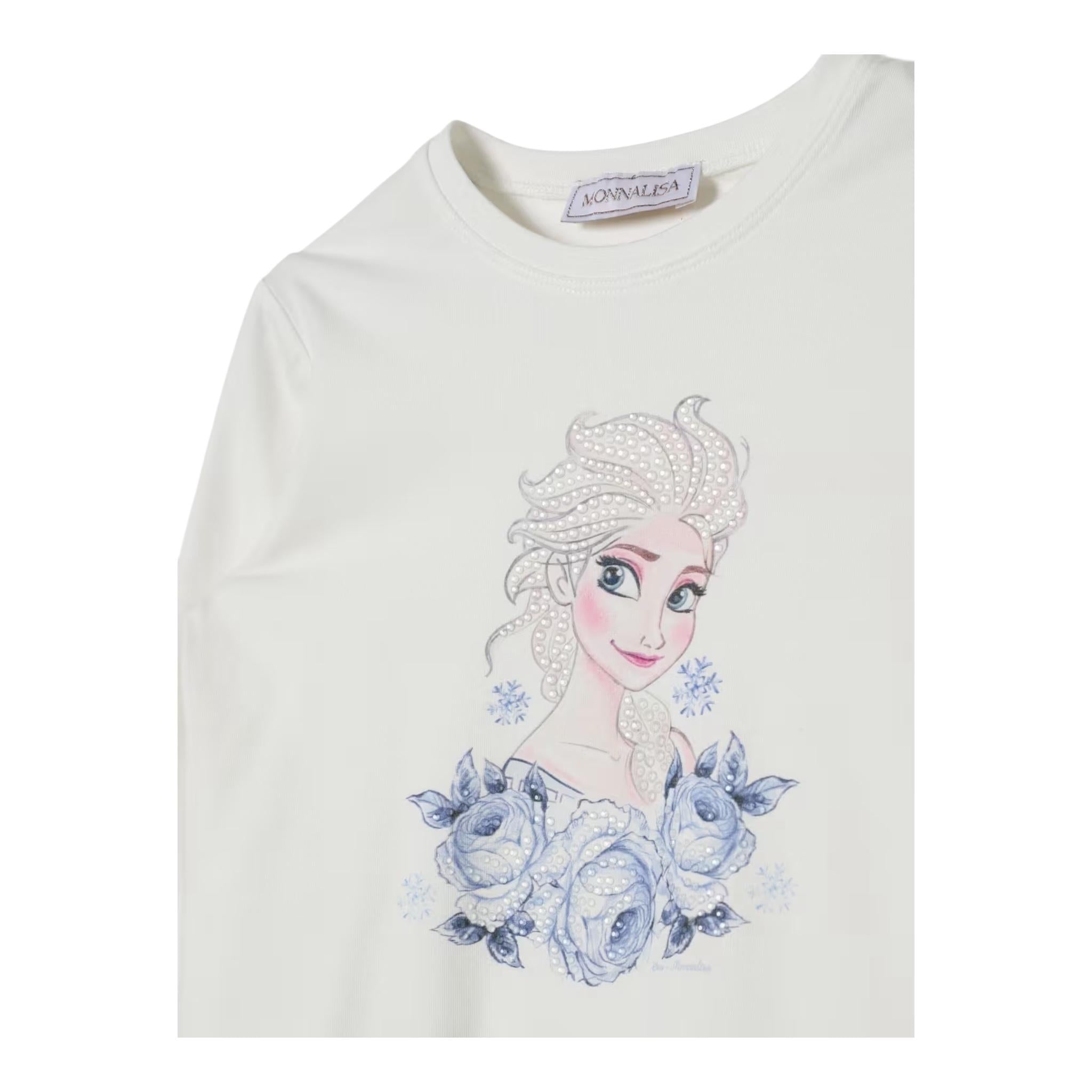 MONNALISA shirt girocollo tinta unita cn stampa frozen Bianco per Bambina 19D610 BIANCO MONNALISA 