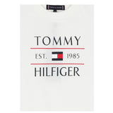 Tommy Hilfiger T-Shirt Girocollo Tinta Unita con Logo per Bambino KB0KB09538 BIANCO TOMMY HILFIGER 