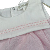 Lalalu' Pagliaccetto Bicolore Giromanica per Neonata PAL010P BIANCO/ROSA LALALU' 