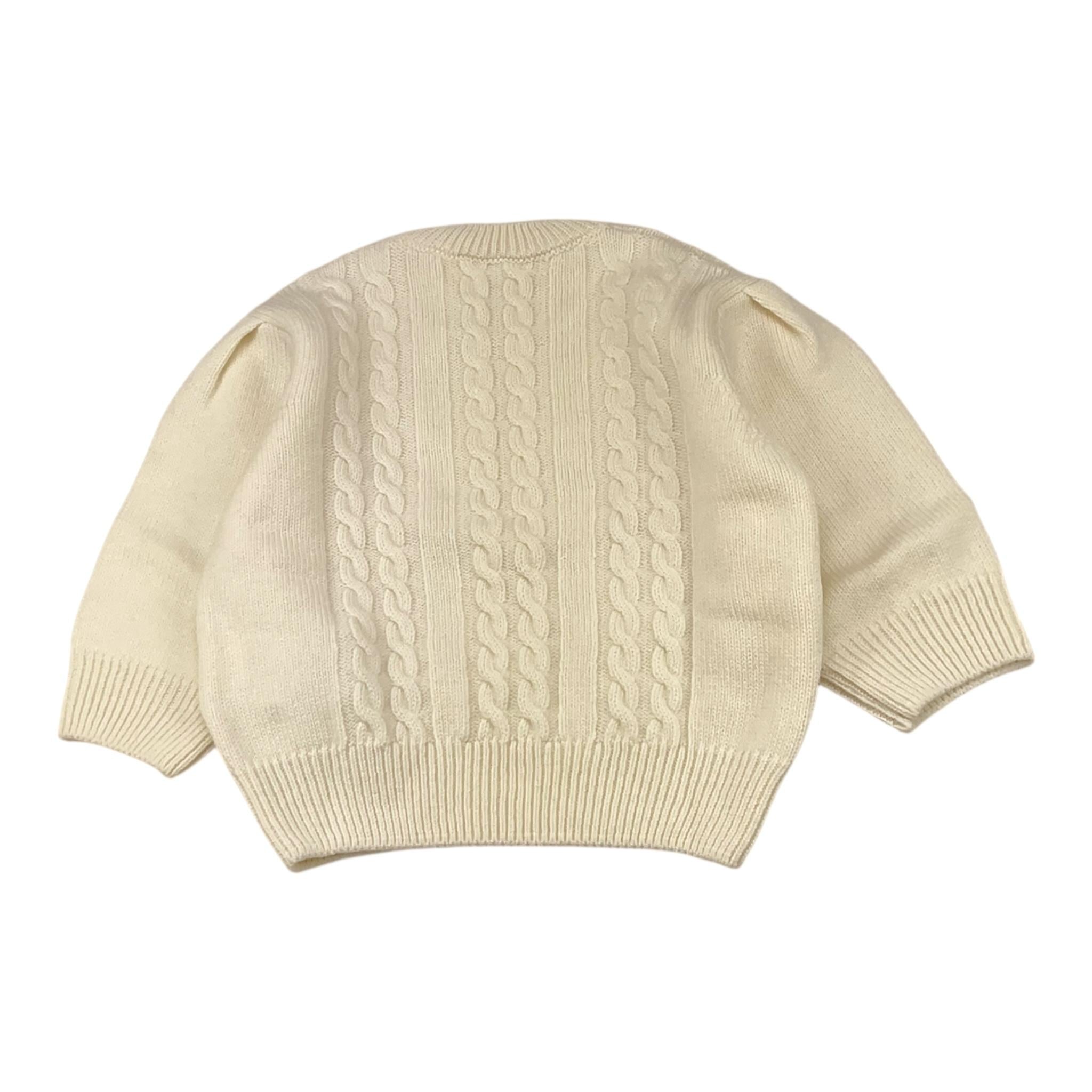 ELISABETTA FRANCHI maglia girocollo tinta unita con ricami Panna per Bambina EFMA140X PANNA ELISABETTA FRANCHI 