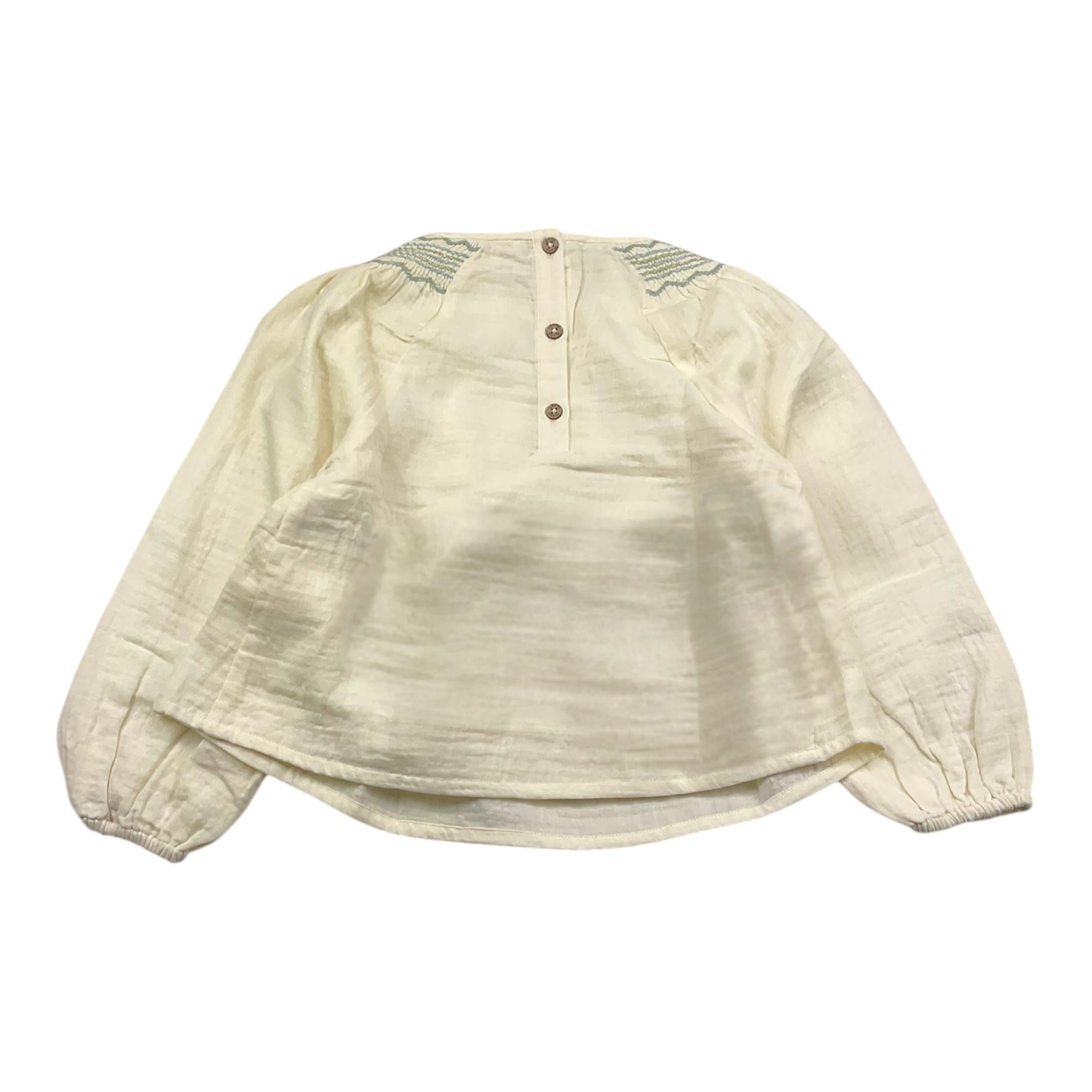 LOUISE MISHA camicia manica a sbuffo tinta unita con stampa Panna per Bambina GRMW24B0033 PANNA LOUISE MISHA 