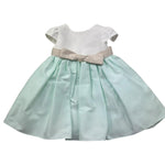 Le Bebe Abito Mezza Manica Bicolore per Neonata LBG6432 VERDE ACQUA LE BEBE 