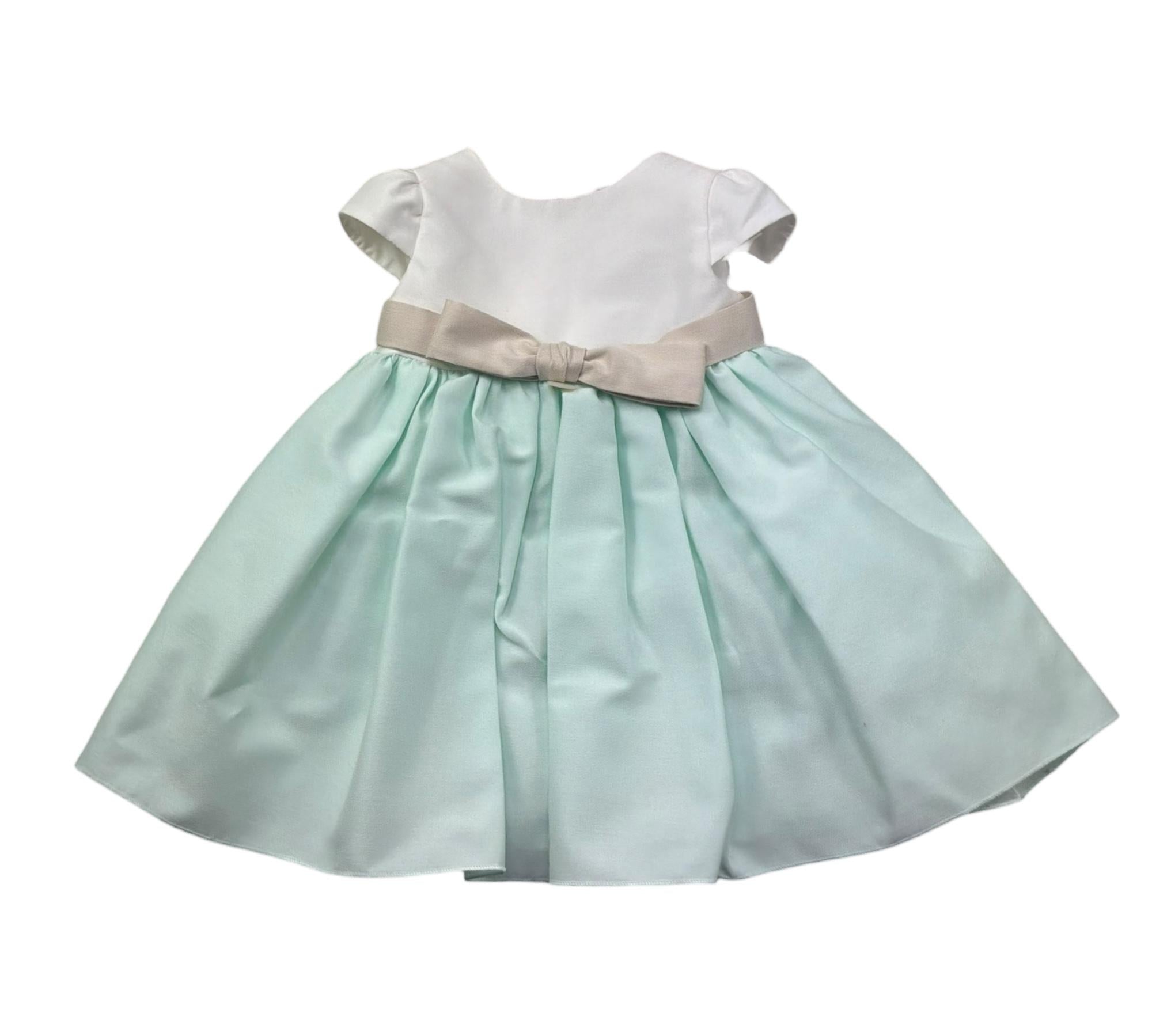 Le Bebe Abito Mezza Manica Bicolore per Neonata LBG6432 VERDE ACQUA LE BEBE 