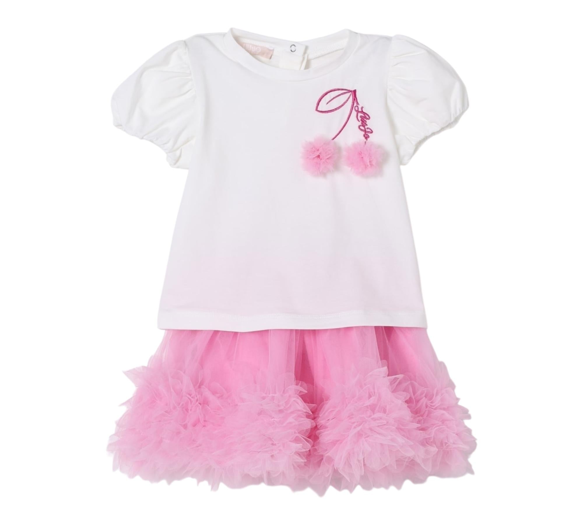 Liu Jo Completo 2 Pezzi T-Shirt-Gonna per Neonata HA5033X BIANCO/ROSA LIU JO 