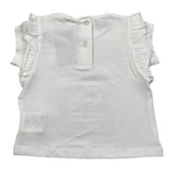 Sarabanda T-Shirt Girocollo Tinta Unita con Stampe per Neonata 04421 BIANCO SARABANDA 