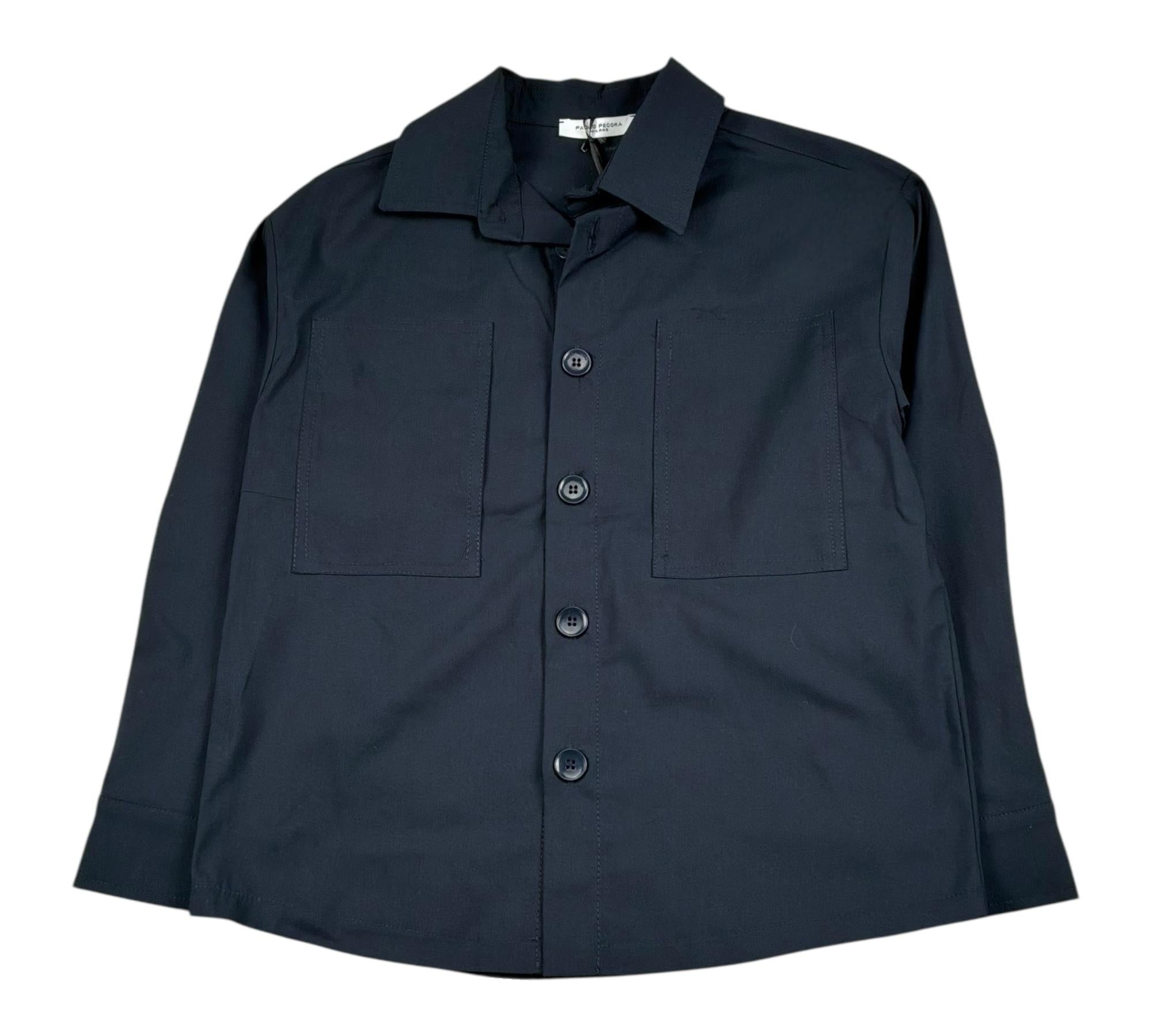 Paolo Pecora Camicia Manica Lunga Tinta Unita per Bambino PP4327 BLU PAOLO PECORA 