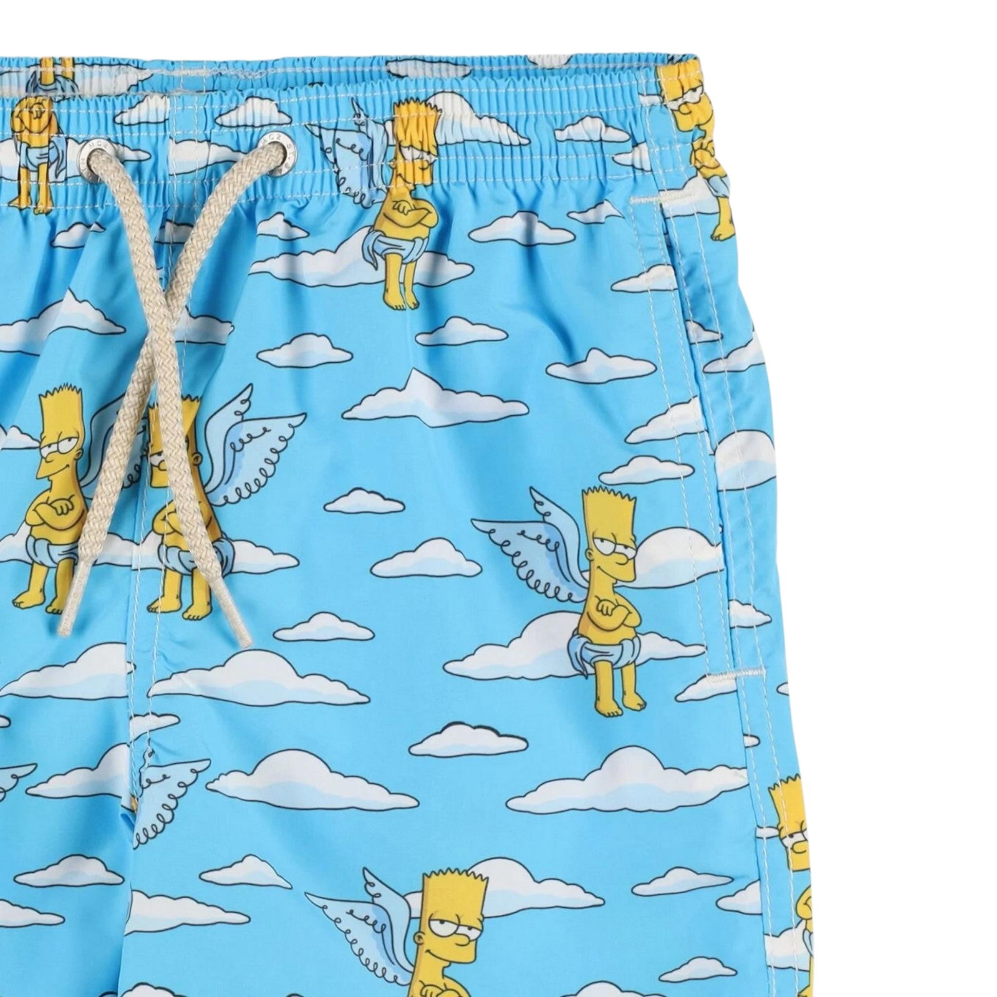 Saint Barth Costume Tinta Unita con Stampa Bart per Bambino BARTANGEL AZZURRO SAINT BARTH 