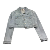 Please Giubbino In Denim Tinta Unita per Bambina JB11012G73 AZZURRO PLEASE 