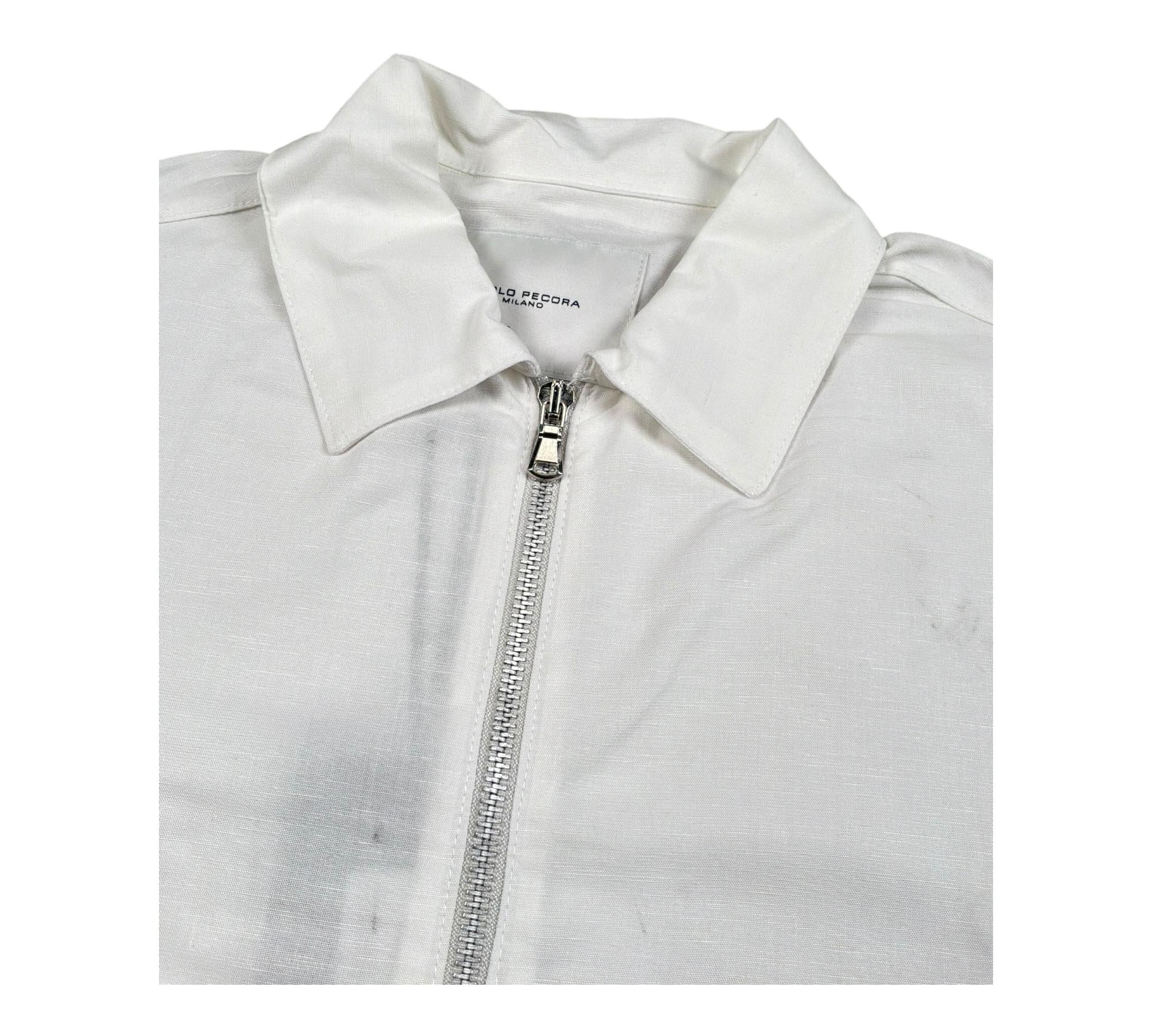 Paolo Pecora Camicia Manica Lunga Tinta Unita con Zip per Bambino PP4188 BIANCO PAOLO PECORA 