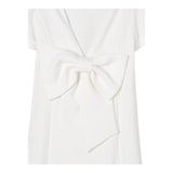 Twinset Abito Mezza Manica Tinta Unita con Fiocco per Bambina 251GJ2QN9X BIANCO TWINSET 