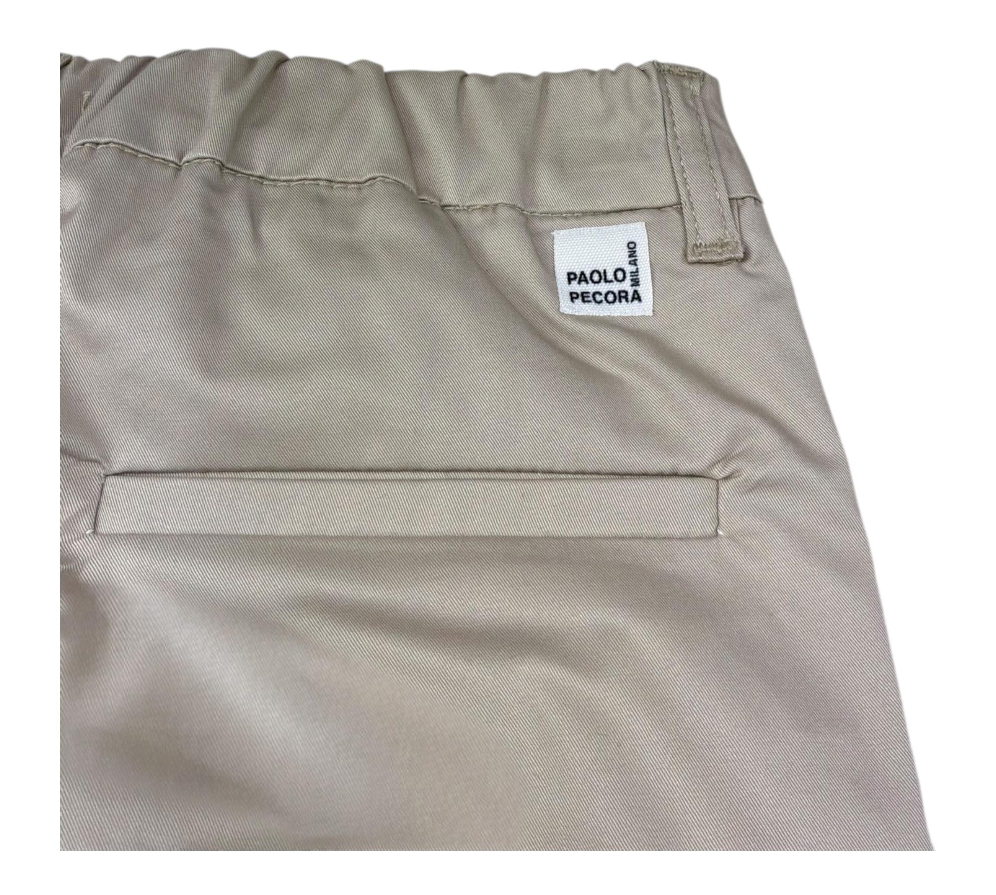 Paolo Pecora Pantalone Tinta Unita con Elastico In Vita per Bambino PP4313 BEIGE PAOLO PECORA 