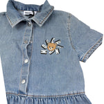 Moschino Abito In Denim Mezza Manica Tinta Unita per Bambina HDV0HD AZZURRO MOSCHINO 