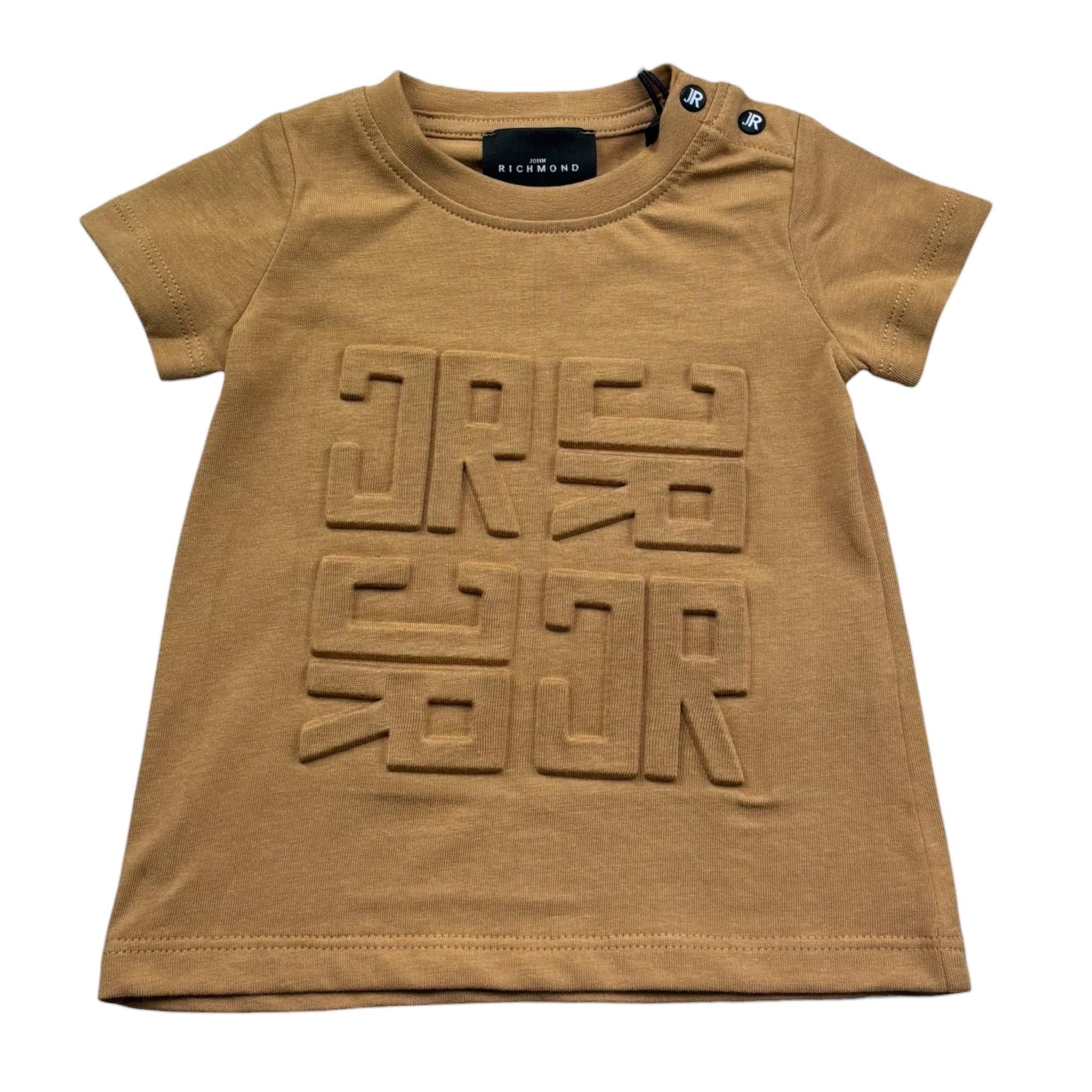 John Richmond T-Shirt Girocollo Tinta Unita con Logo per Neonato RIP26015TS MARRONE JOHN RICHMOND 
