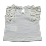 M+E' T-Shirt Girocollo tinta unita con Rouches Bianco per Neonata UE1735 BIANCO M+E' 