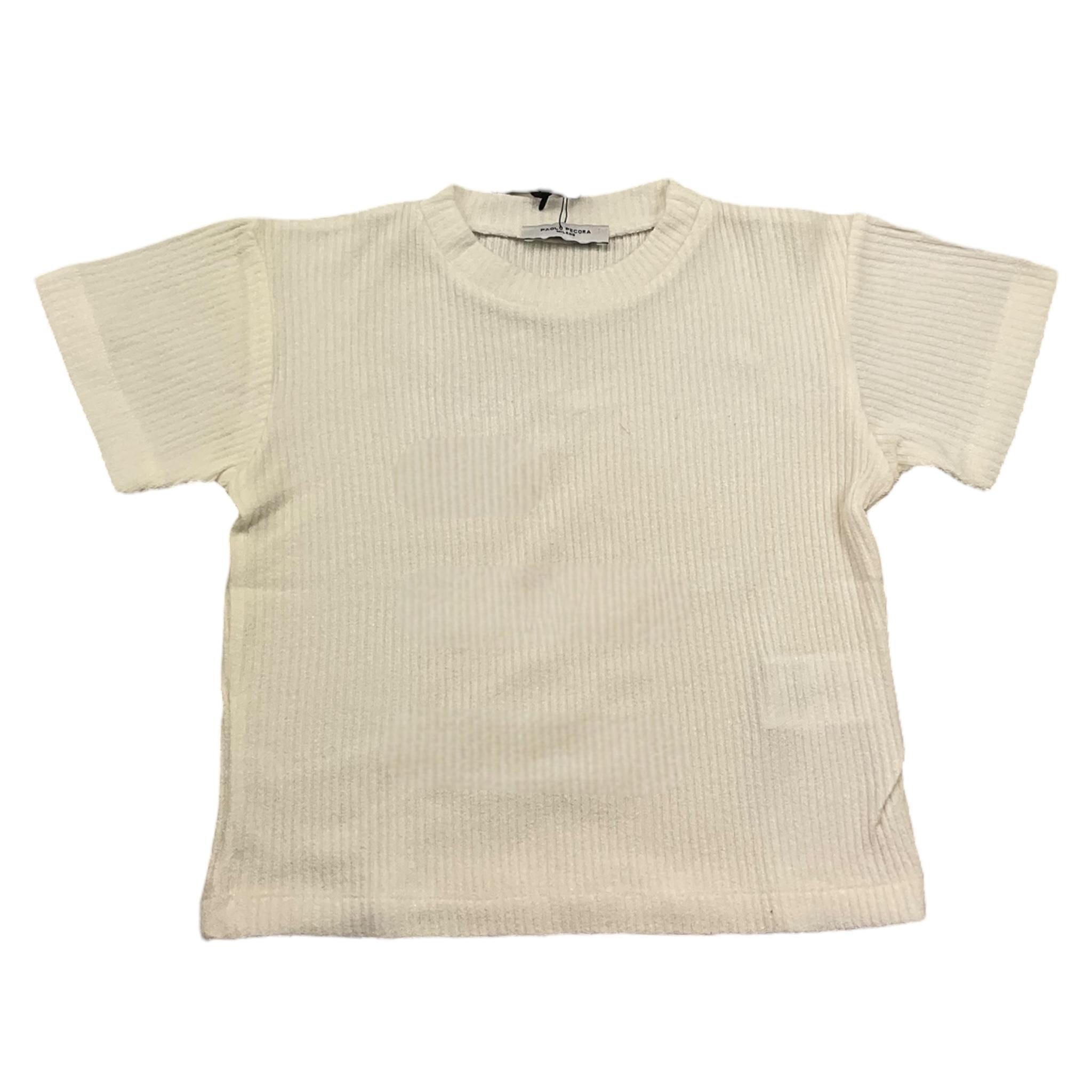 Paolo Pecora T-Shirt Girocollo Tinta Unita per Bambino PP3967 BIANCO PAOLO PECORA 