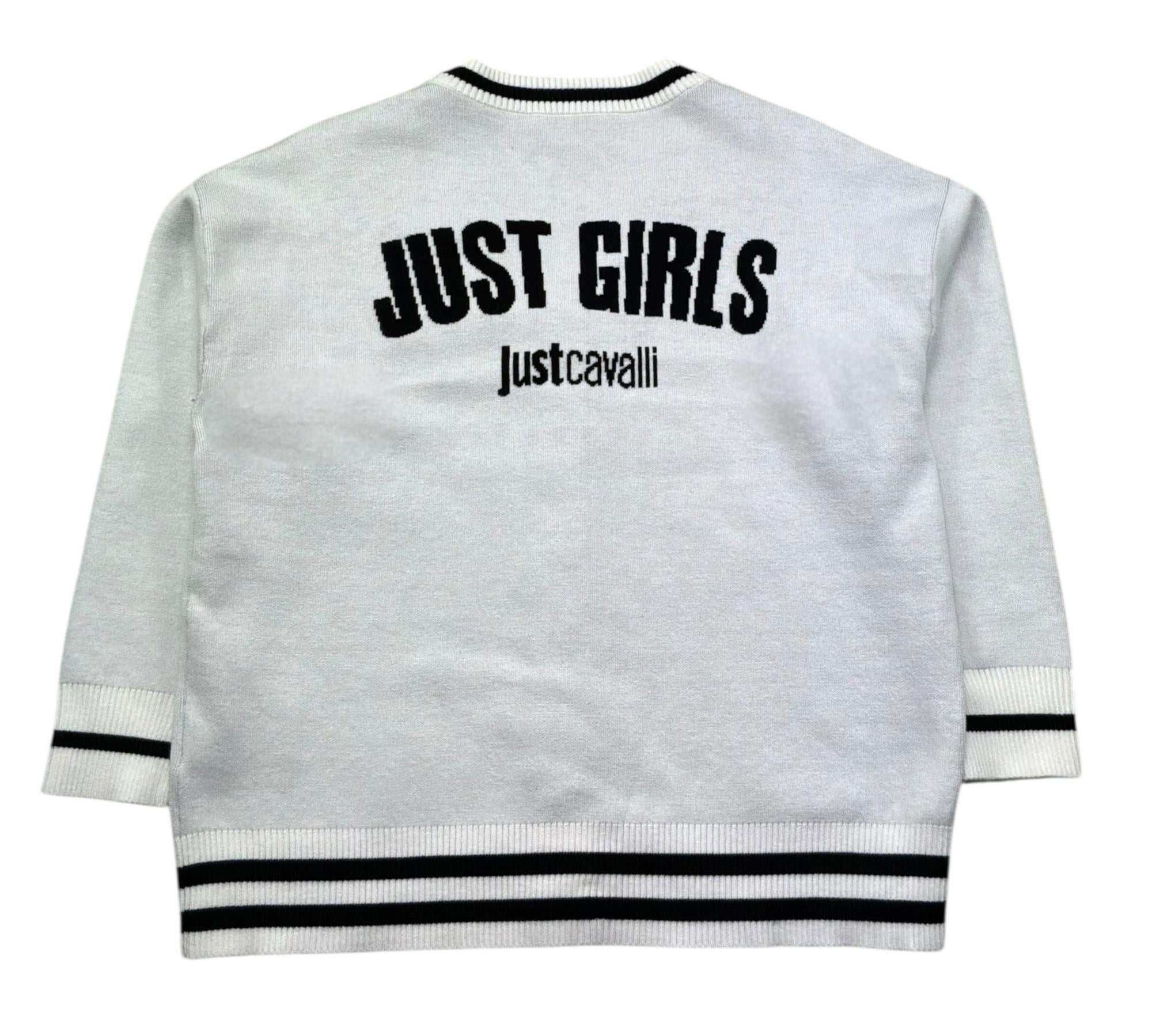 Just Cavalli Cardigan Tinta Unira con Logo per Bambina JGP26168CD BIANCO JUST CAVALLI 