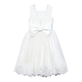 Abel & Lula Abito Tinta Unita Giromanica con Ricami per Bambina 5033 BIANCO ABEL & LULA 