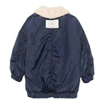 DOU DOU giubbino tinta unita con zip e pelliccia Blu per Bambino DV2P60X BLU DOU DOU 