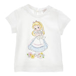 Monnalisa T-Shirt Girocollo Tinta Unita con Stampa per Neonata 39E614X BIANCO MONNALISA 