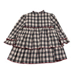 MIRANDA abito tinta unita con fantasia a quadri Bianco per Bambina 360233 BIANCO MIRANDA 