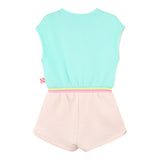 Billieblush Tuta Intera Tricolore con Bottoni Mezza Manica per Neonata U21028 BIANCO BillIEBLUSH 