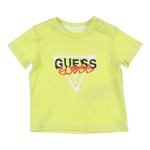 Guess T-Shirt Tinta Unita con Stampa per Neonato I3RI02K8HM0 VERDE GUESS 
