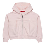 Max Mara Felpa con Zip E Cappuccio Tinta Unita con Logo per Bambina MX0156 ROSA MAX MARA 
