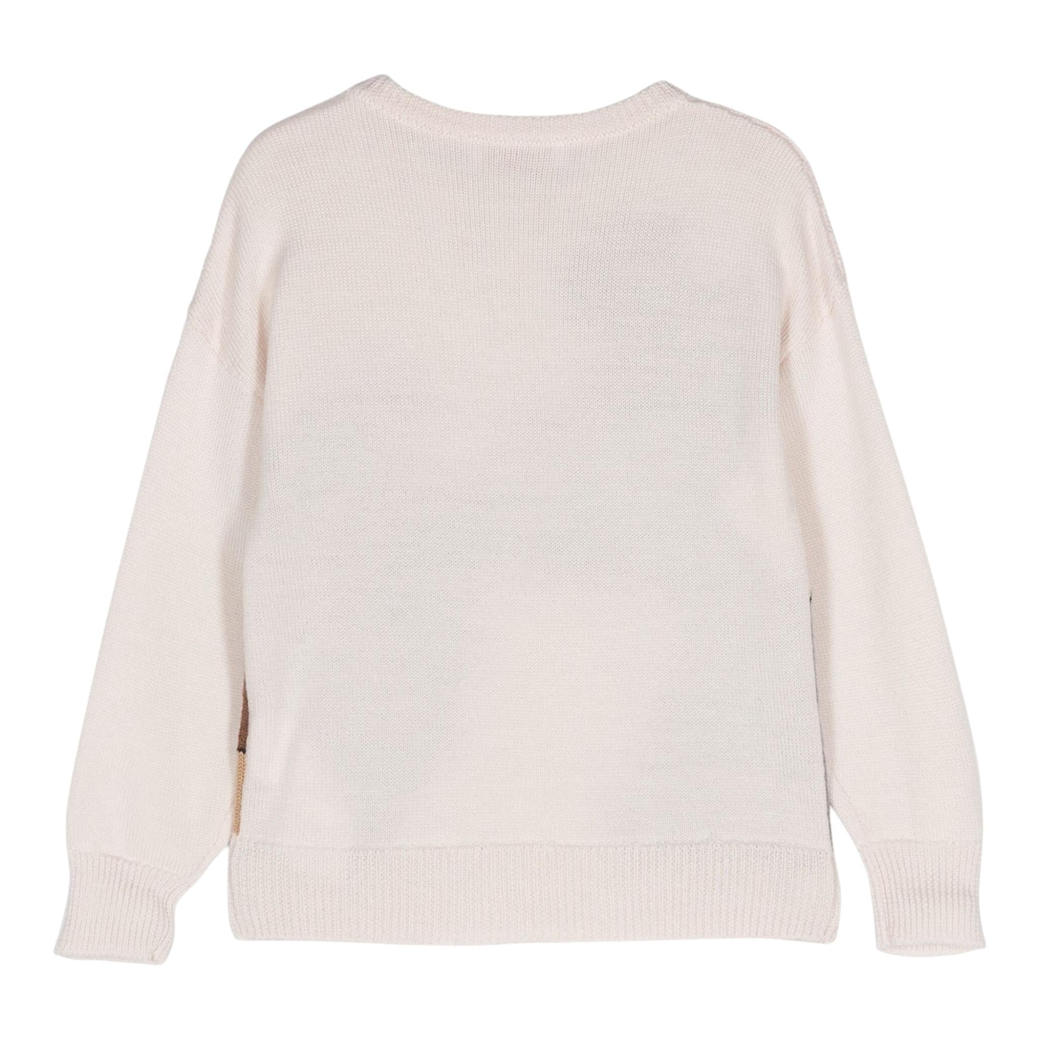 MONNALISA maglia girocollo tinta unita con stampa Beige per Bambina 19D615 BEIGE MONNALISA 