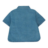 Moschino Camicia In Denim Tinta Unita Mezza Manica per Neonata MUC01F BLU MOSCHINO 